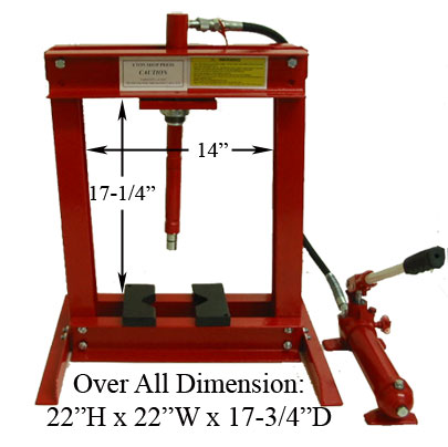 4 Ton Hydraulic Shop Press Floor Bench Top Range 0-13"