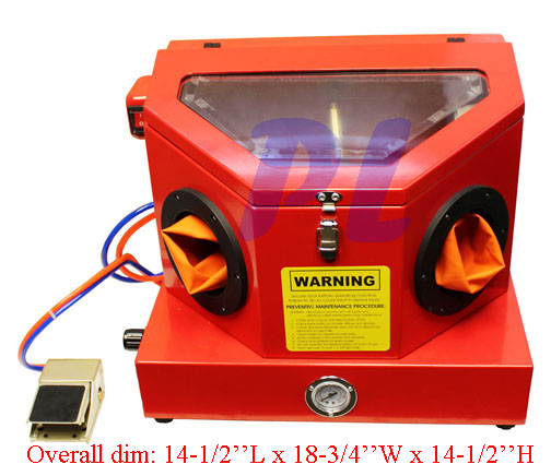 Mini Sand Blaster Cabinet 80PSI 7CFM Hands Free Foot Pedal Abrasive ...