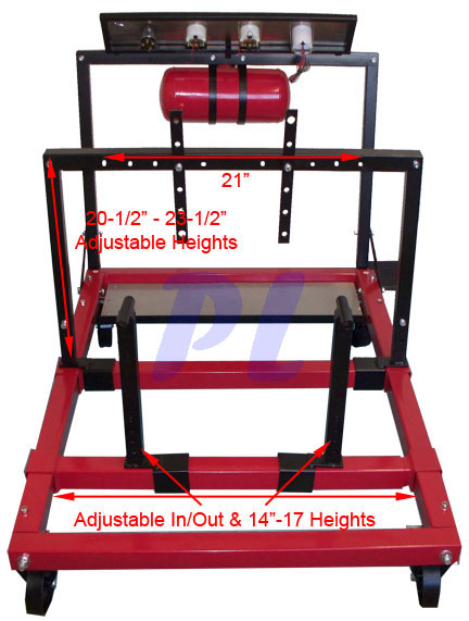 Mobile Engine Motor Testing Test Station Gauge Meters Stand  