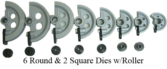 Portable Manual Hand Metal Round Square Pipe Tube Bender w 8 Dies 